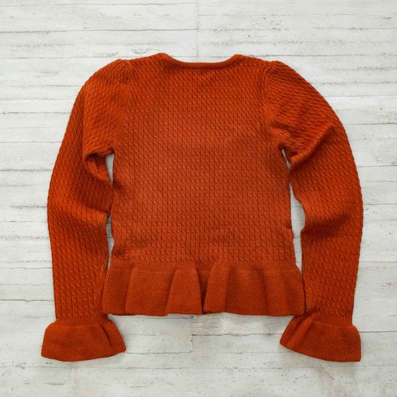 NWT Wayf Ruffled Crop Sweater in Rust size S - Picture 7 of 11